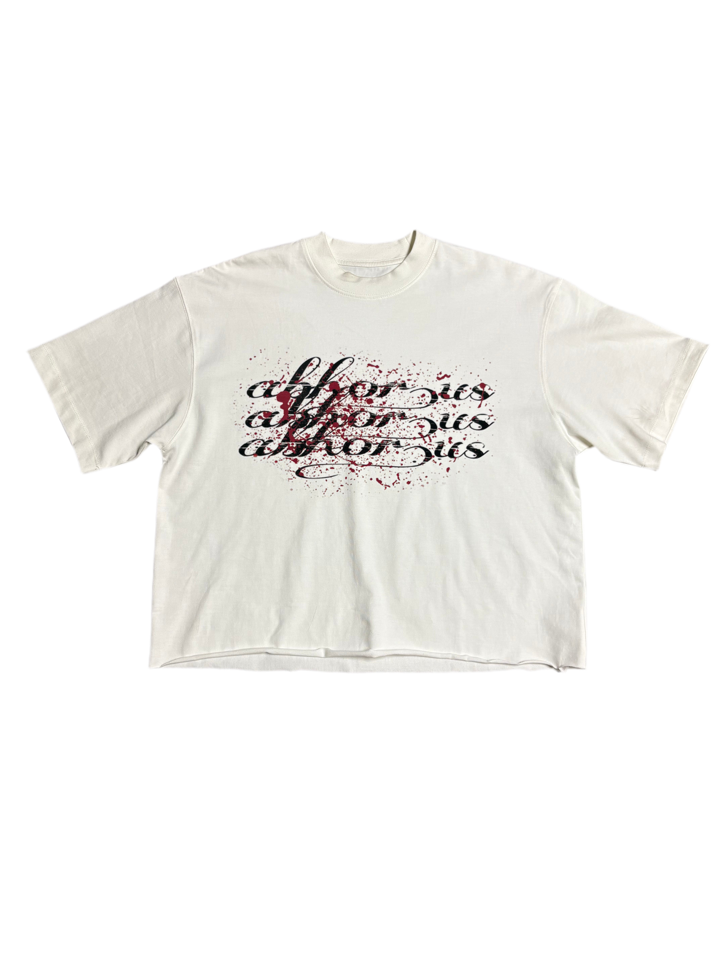 Cropped oversized abhor tee “White”