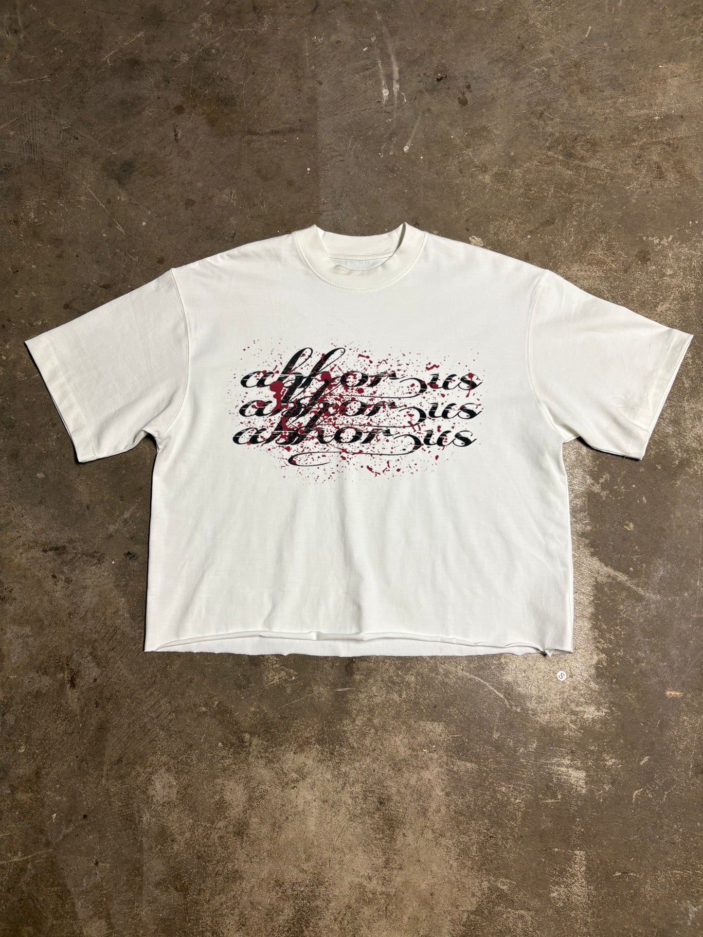 Cropped oversized abhor tee “White”