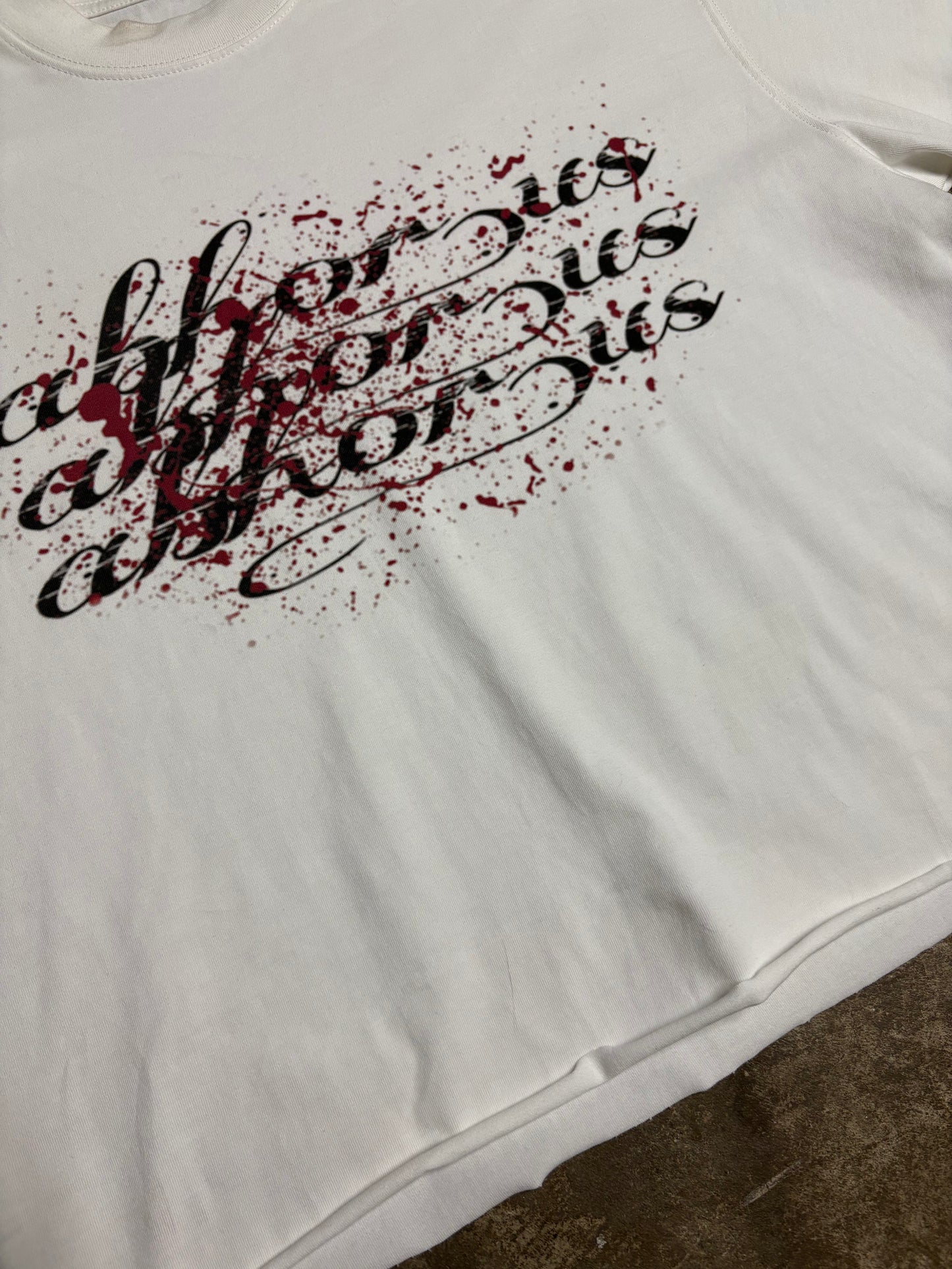 Cropped oversized abhor tee “White”