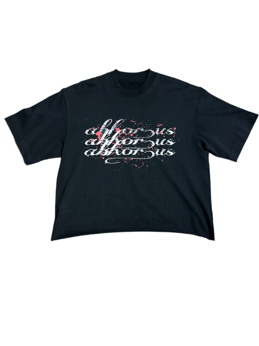 Cropped oversized abhor tee “Black”